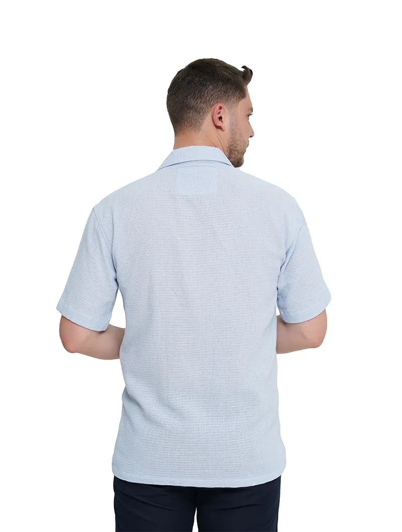 Chemise à manches courtes avec lin